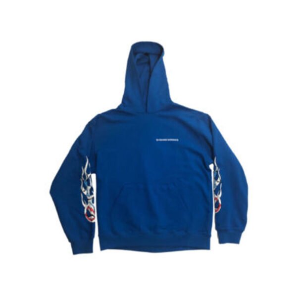 Blue Chrome Heart Hoodie